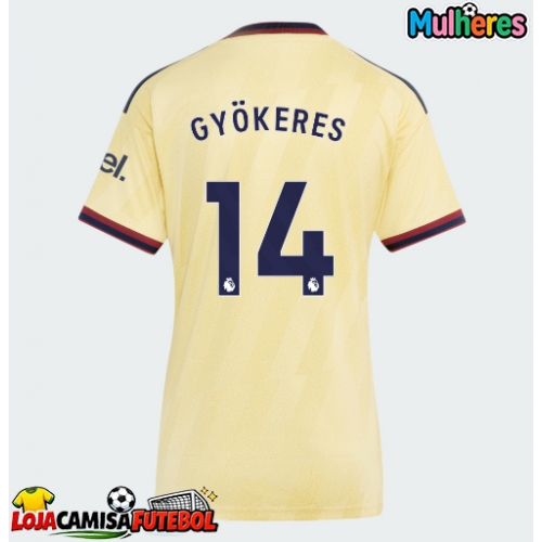 Camisa de Futebol Arsenal Viktor Gyokeres #14 Equipamento Alternativo Mulheres 2026-27 Manga Curta